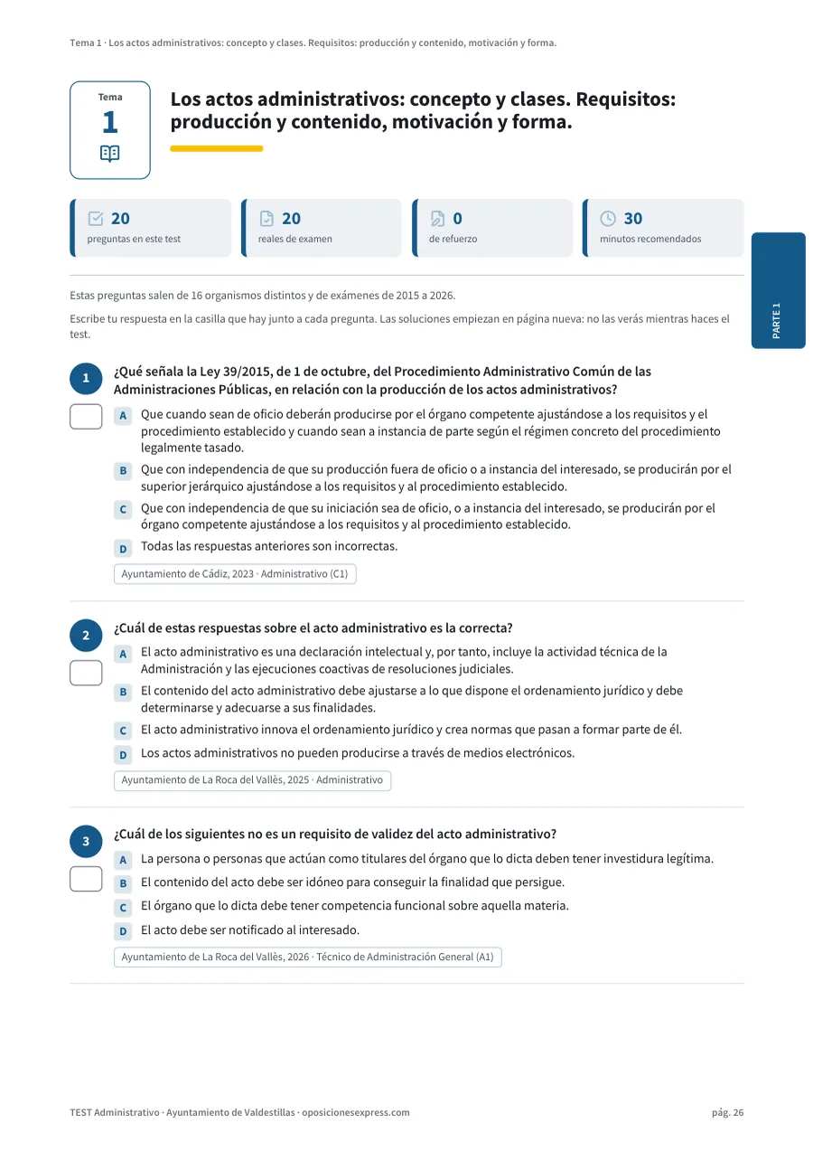 Página del test del tema 1