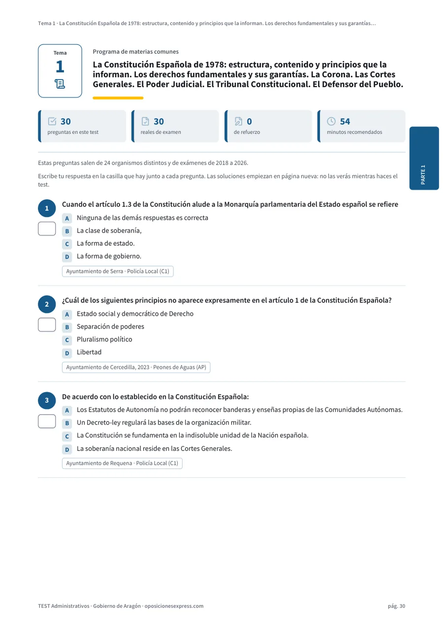 Página del test del tema 1