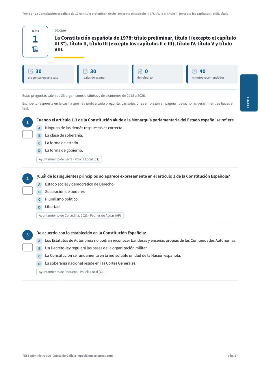 Página del test del tema 1