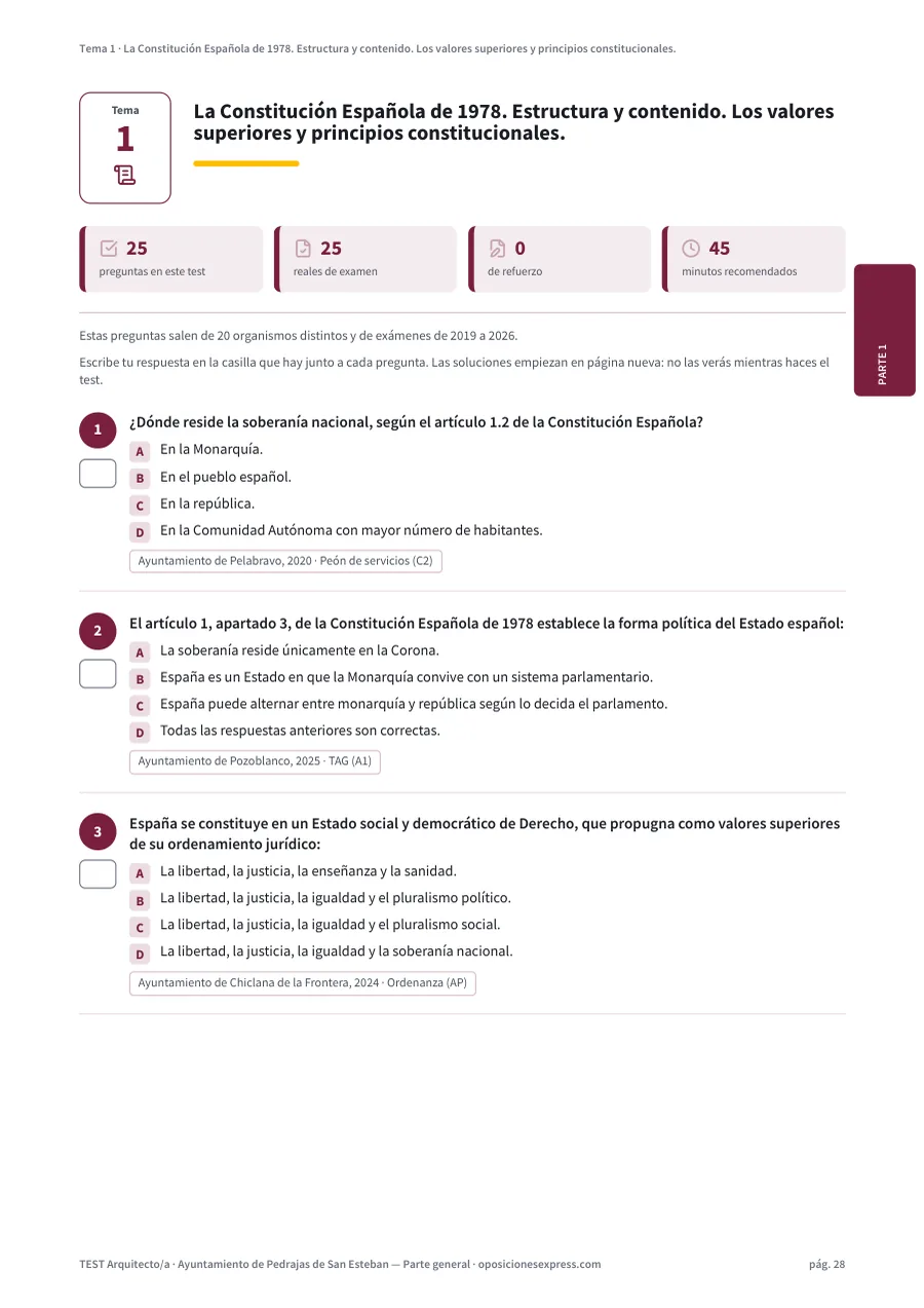 Página del test del tema 1