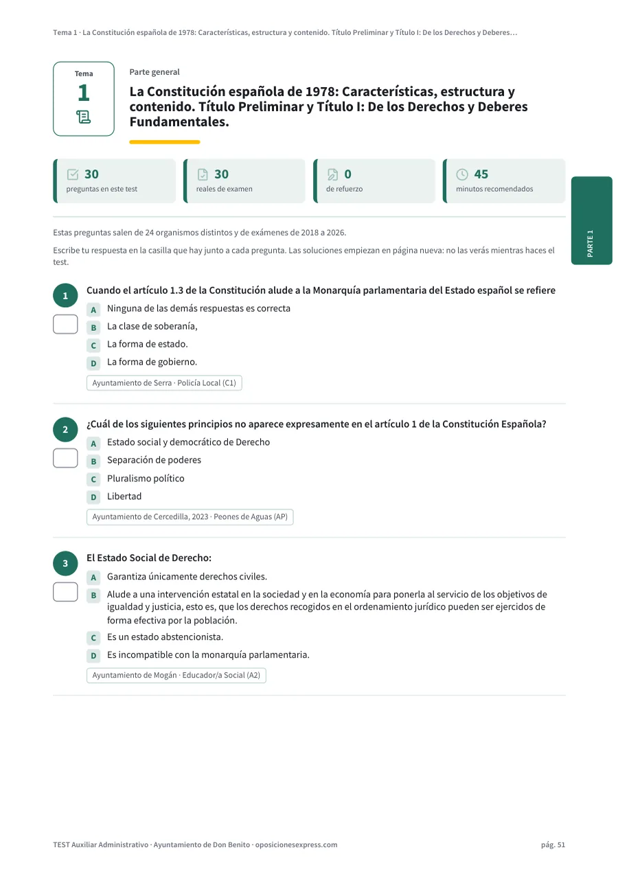 Página del test del tema 1