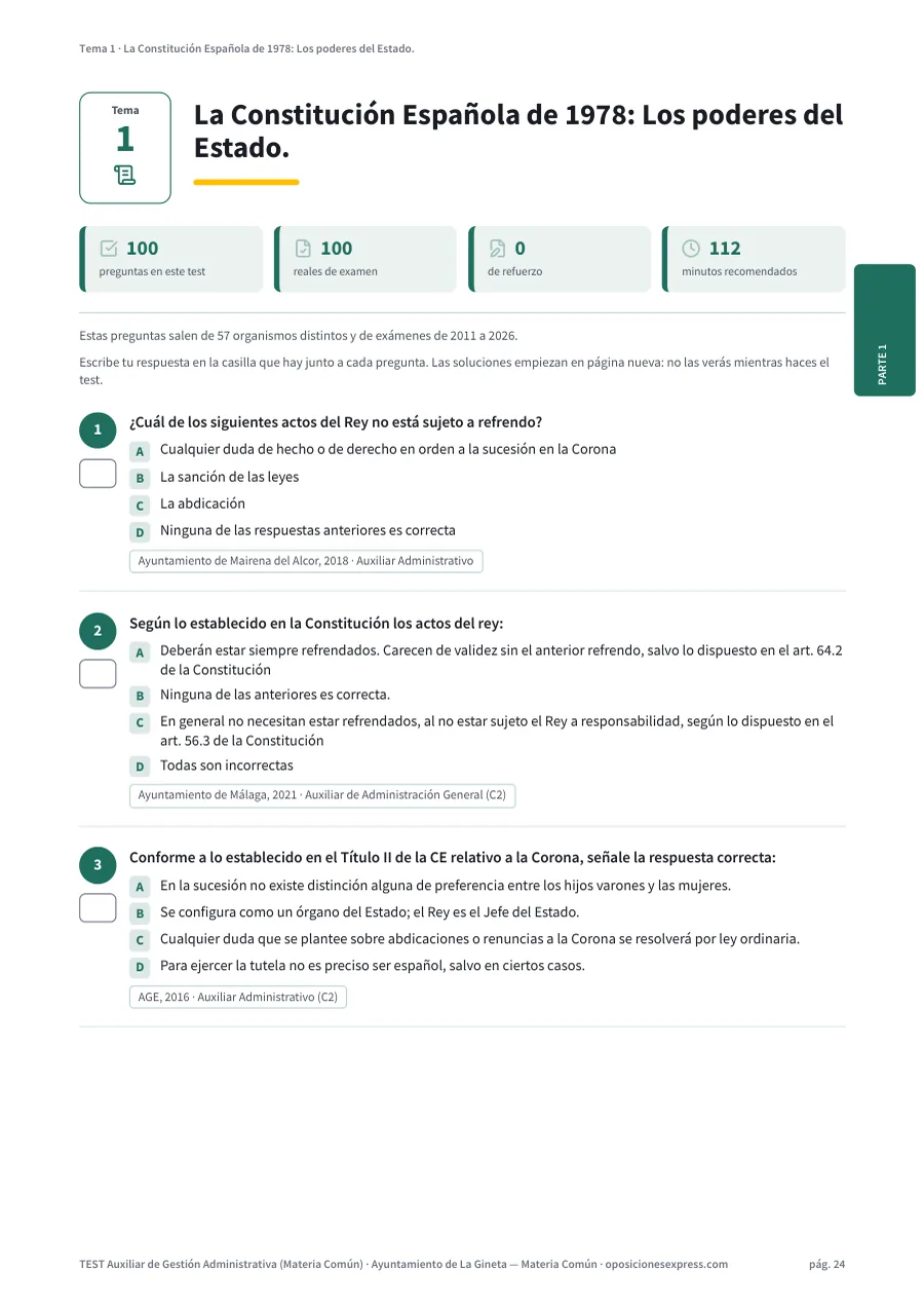 Página del test del tema 1