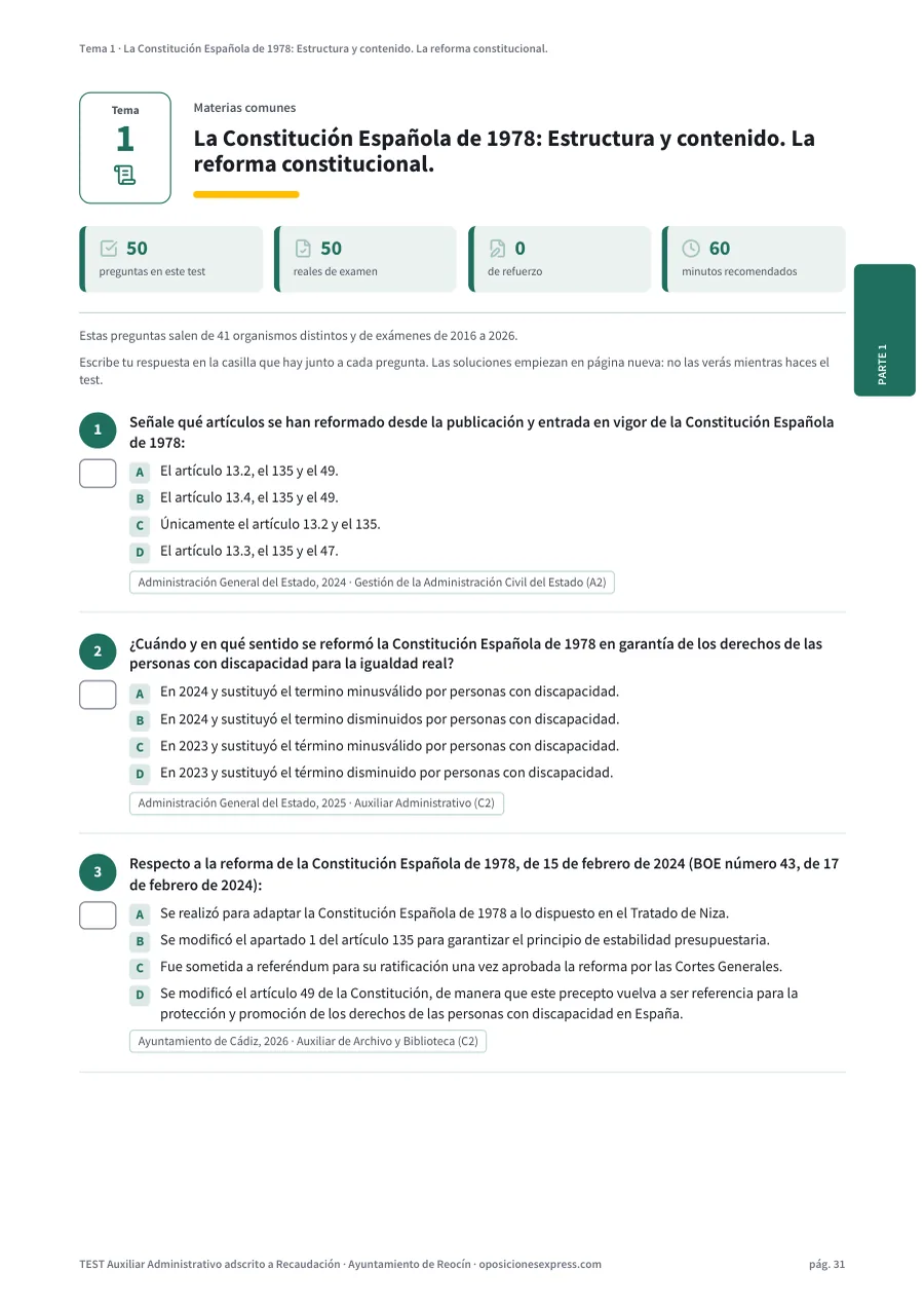 Página del test del tema 1