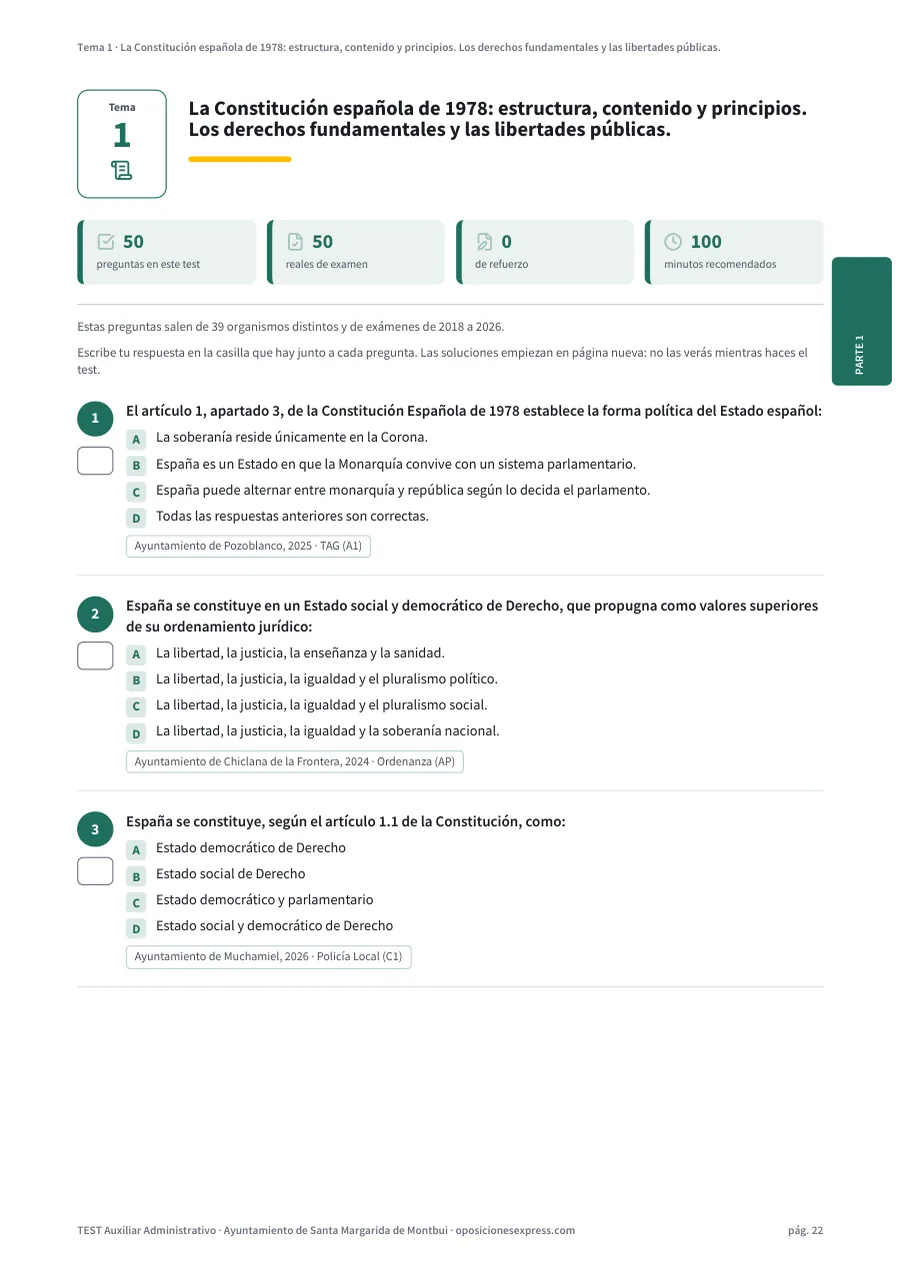 Página del test del tema 1