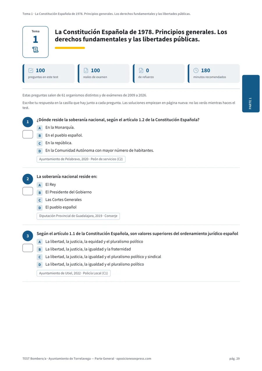 Página del test del tema 1