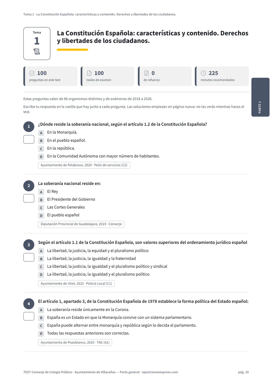 Página del test del tema 1
