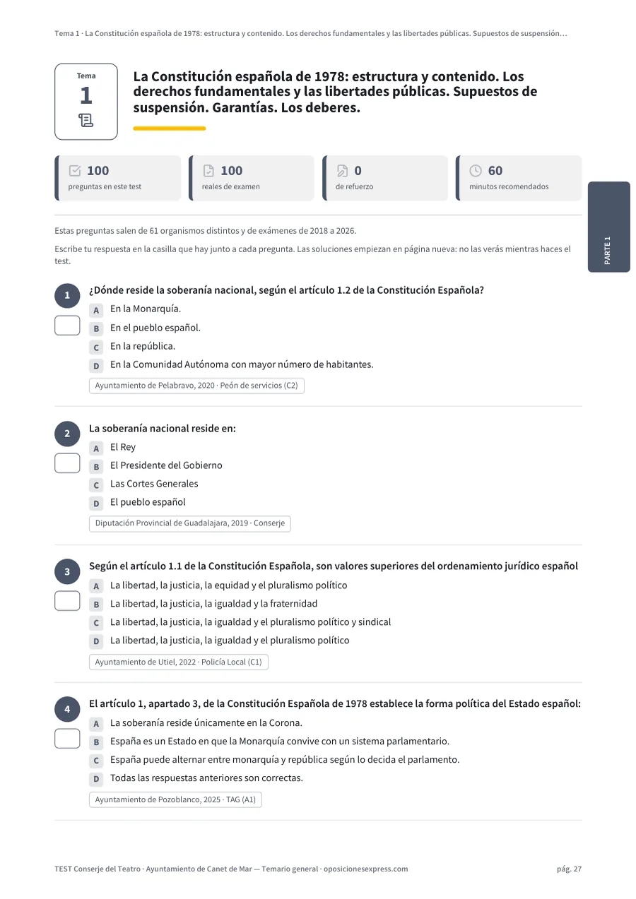 Página del test del tema 1