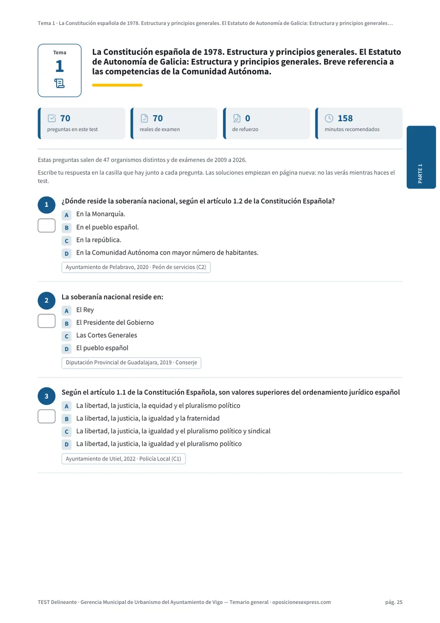 Página del test del tema 1