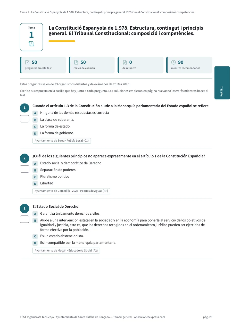 Página del test del tema 1