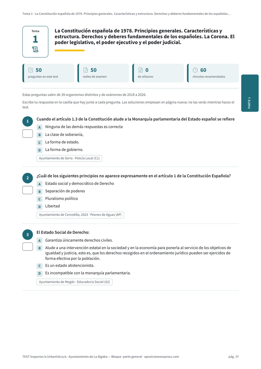 Página del test del tema 1