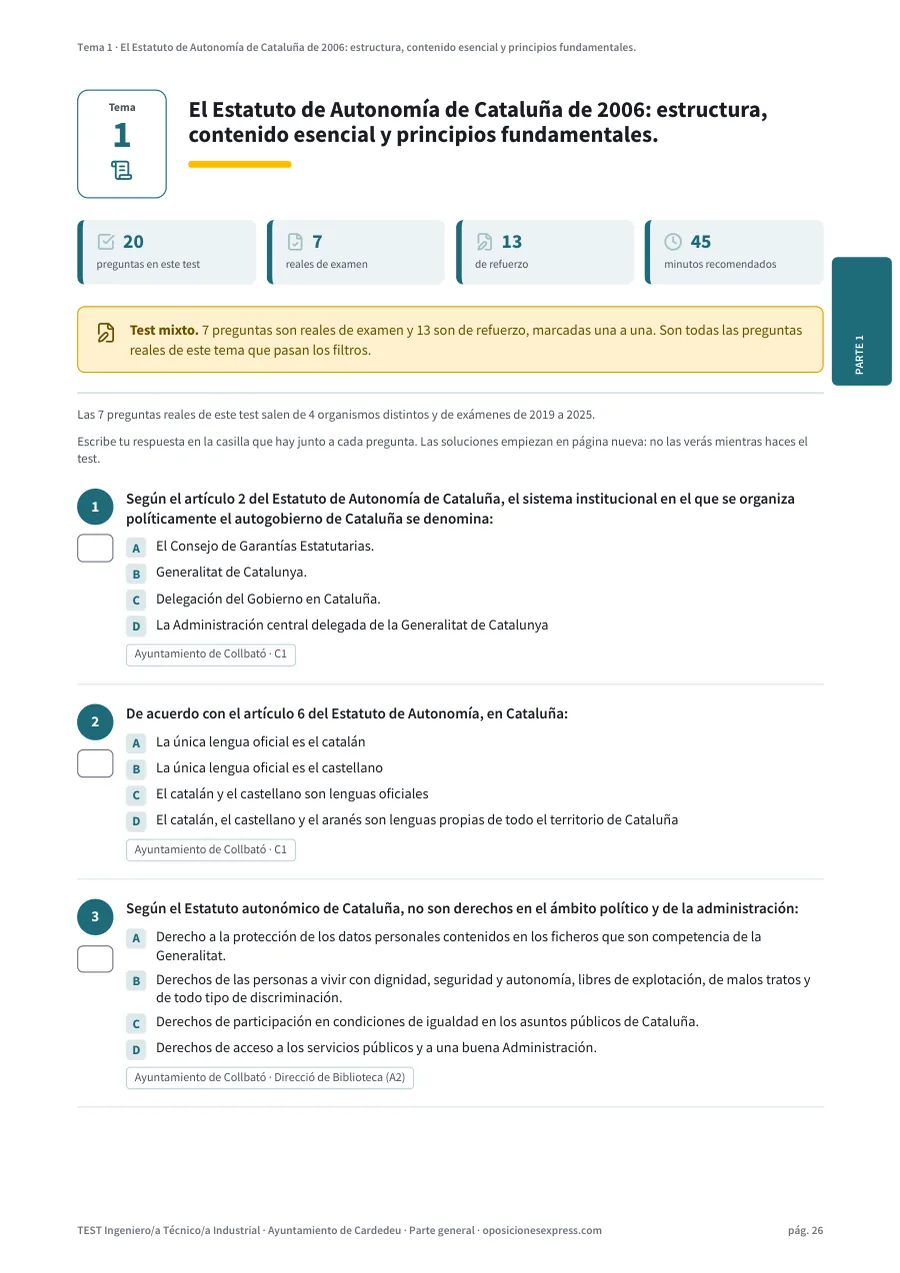 Página del test del tema 1