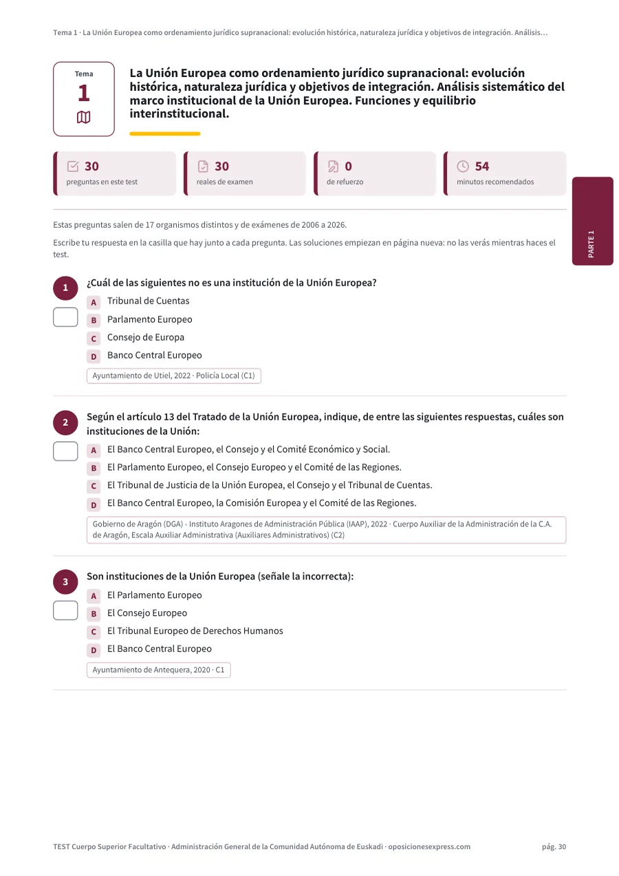 Página del test del tema 1