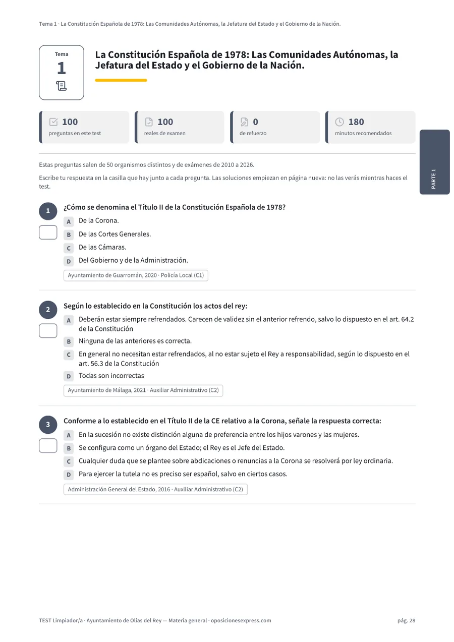 Página del test del tema 1