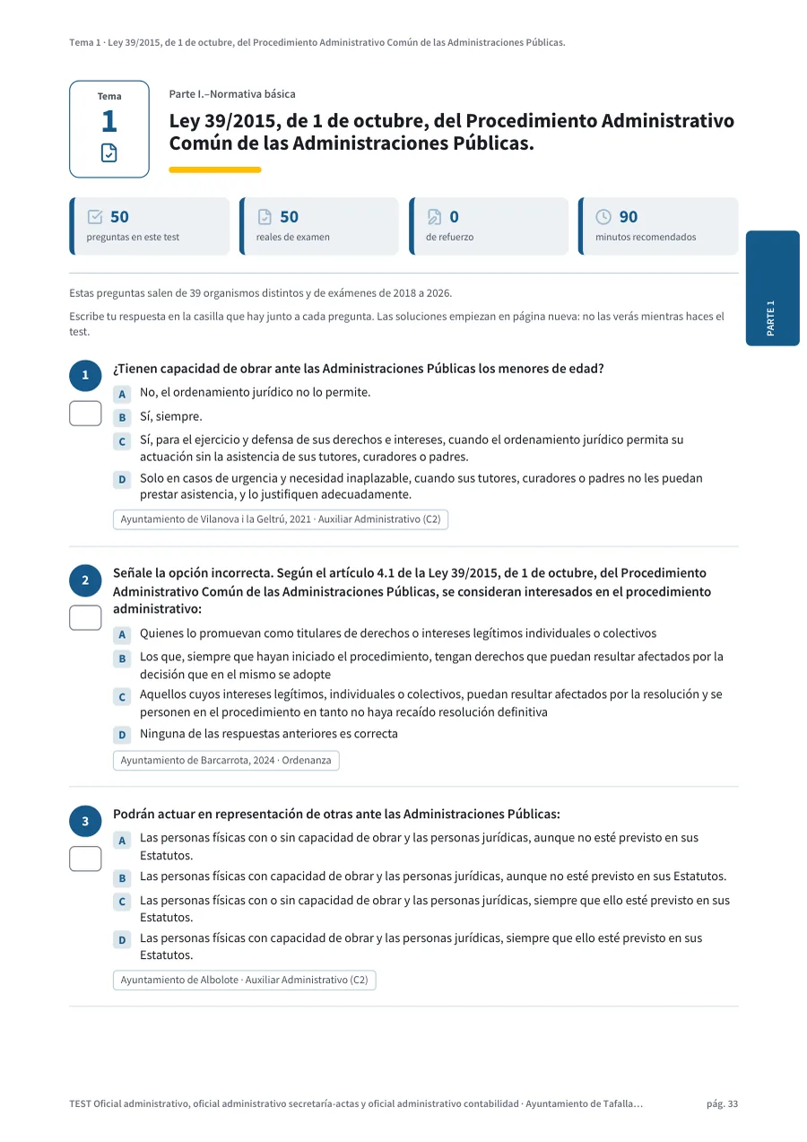 Página del test del tema 1