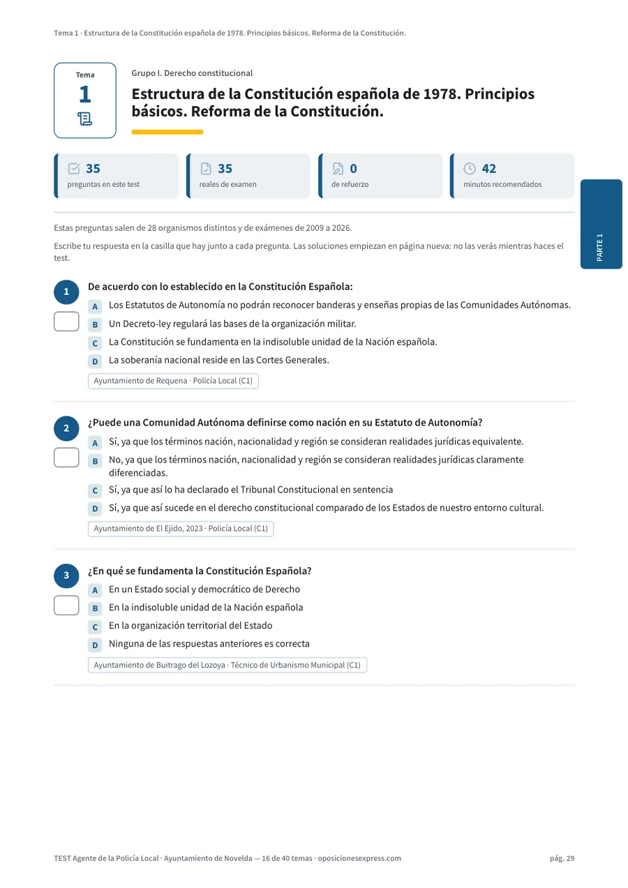 Página del test del tema 1