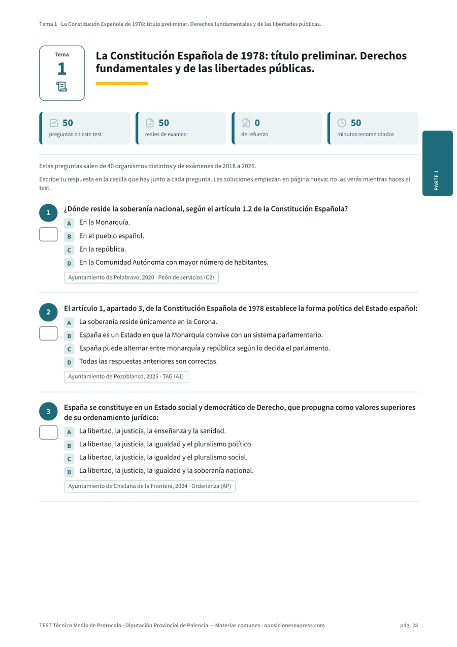Página del test del tema 1
