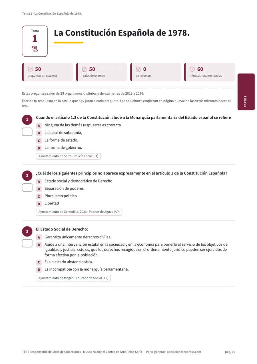 Página del test del tema 1
