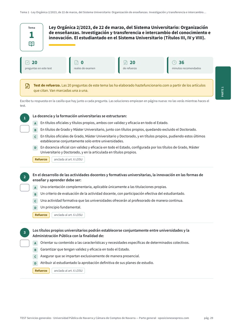 Página del test del tema 1