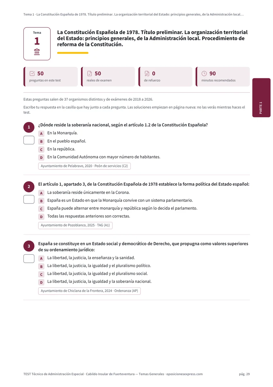 Página del test del tema 1