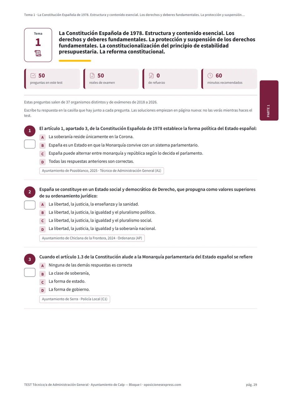 Página del test del tema 1