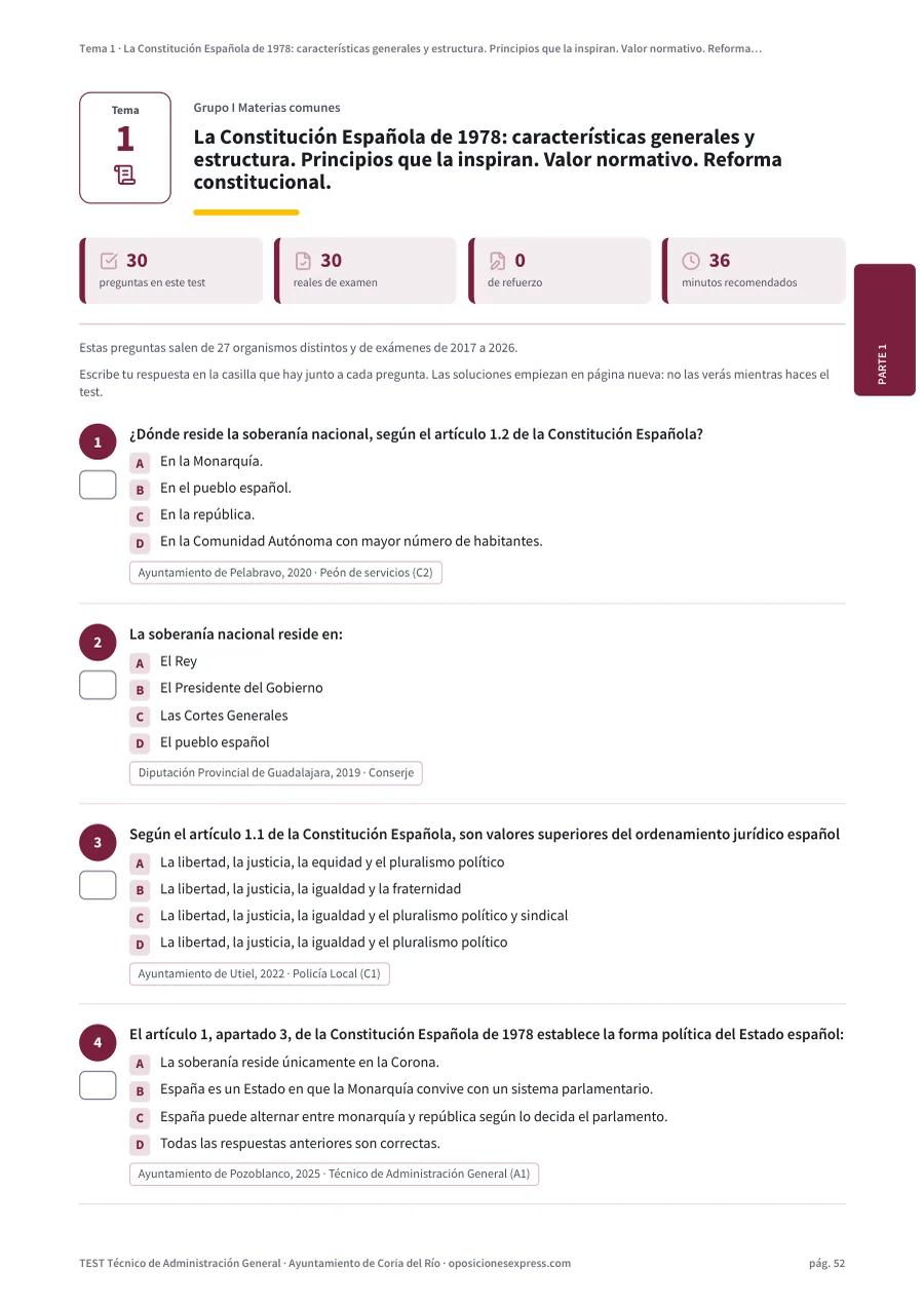 Página del test del tema 1