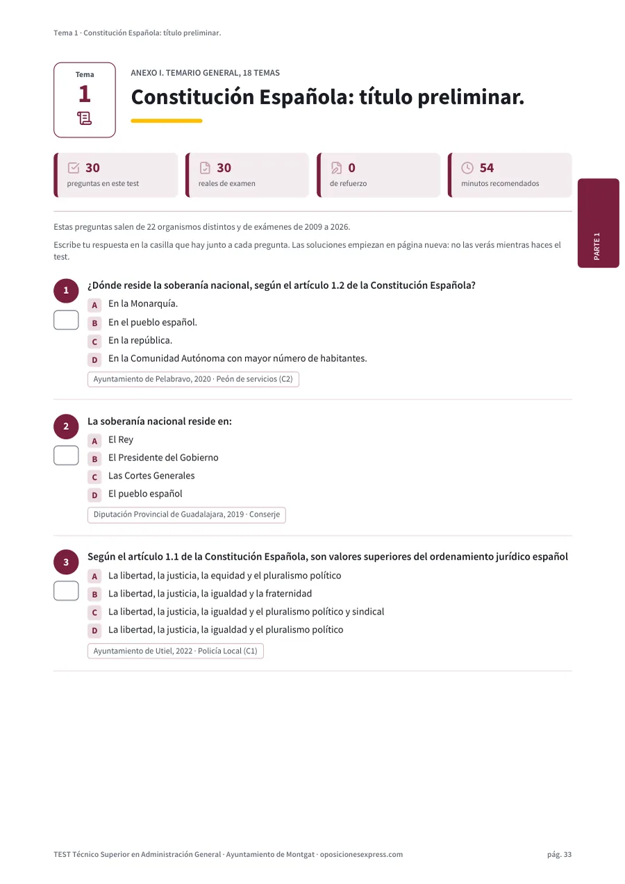 Página del test del tema 1