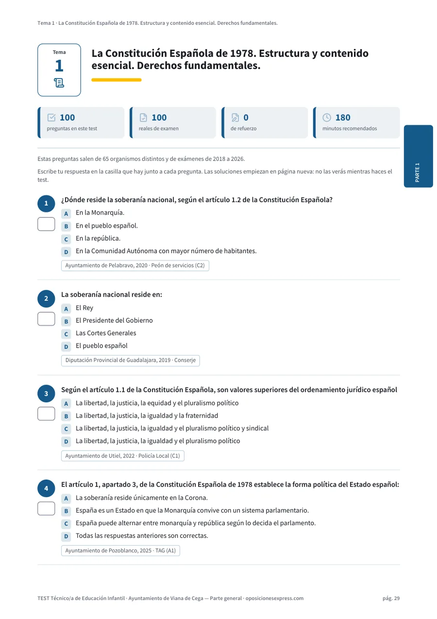 Página del test del tema 1