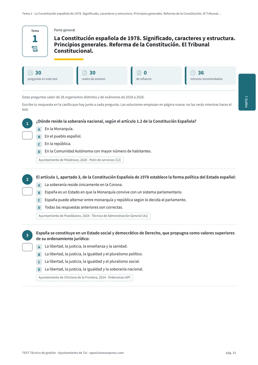 Página del test del tema 1
