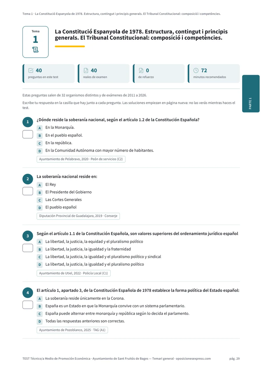 Página del test del tema 1