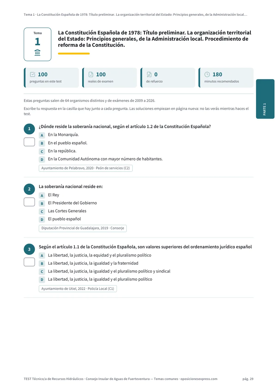 Página del test del tema 1