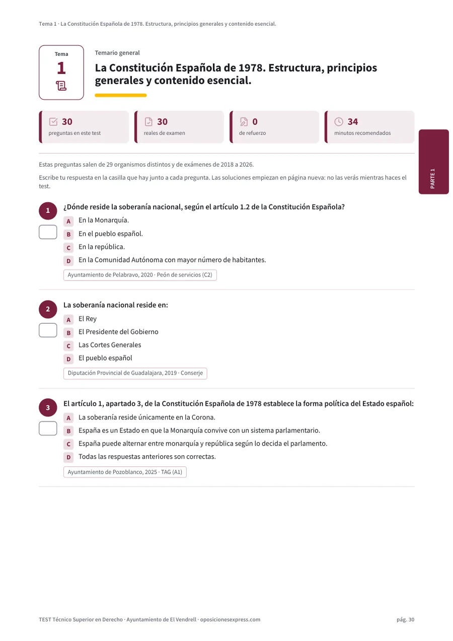 Página del test del tema 1