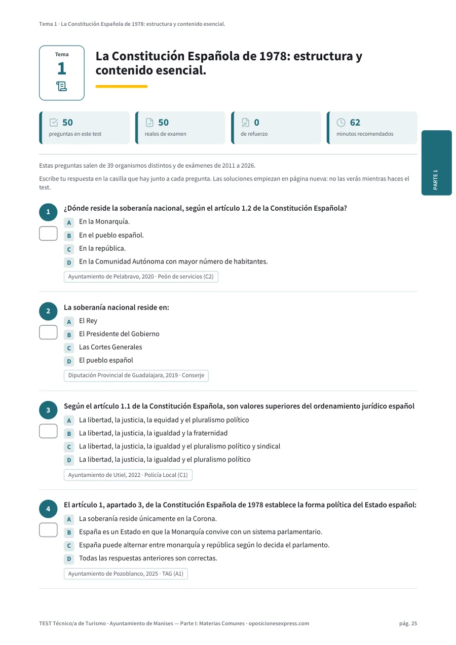 Página del test del tema 1