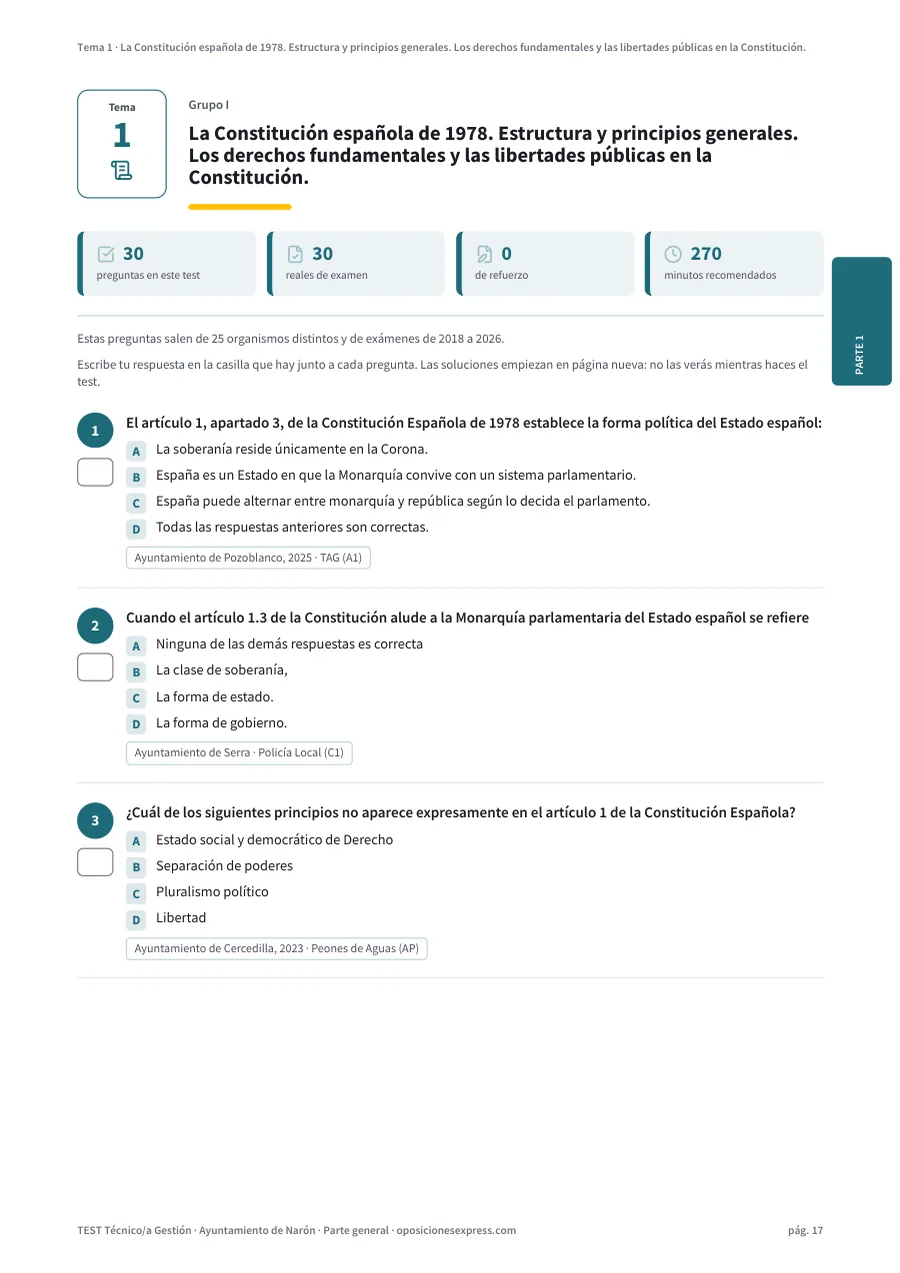 Página del test del tema 1