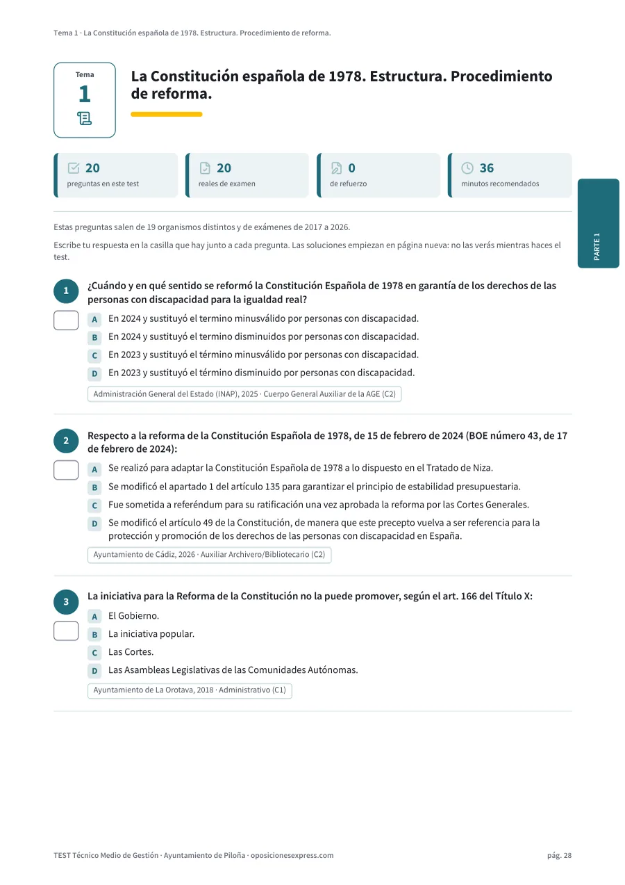 Página del test del tema 1