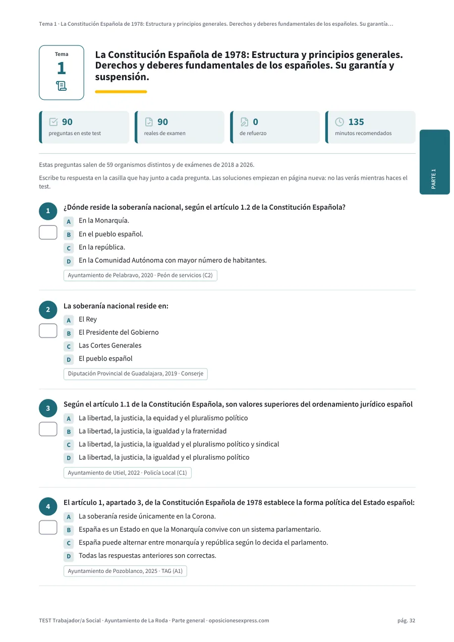 Página del test del tema 1