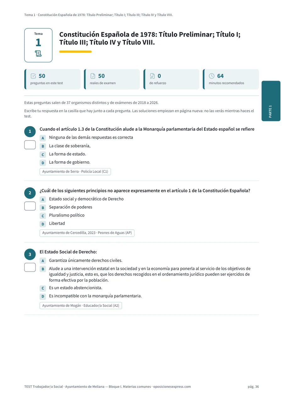 Página del test del tema 1